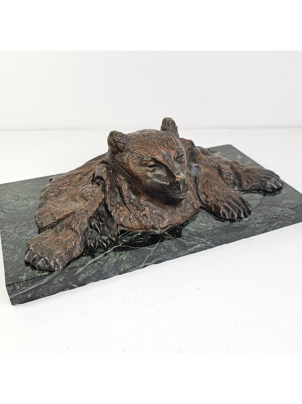 Russian Inkwell Bear With Marble Base 3.84KG Amazing Collector Piece